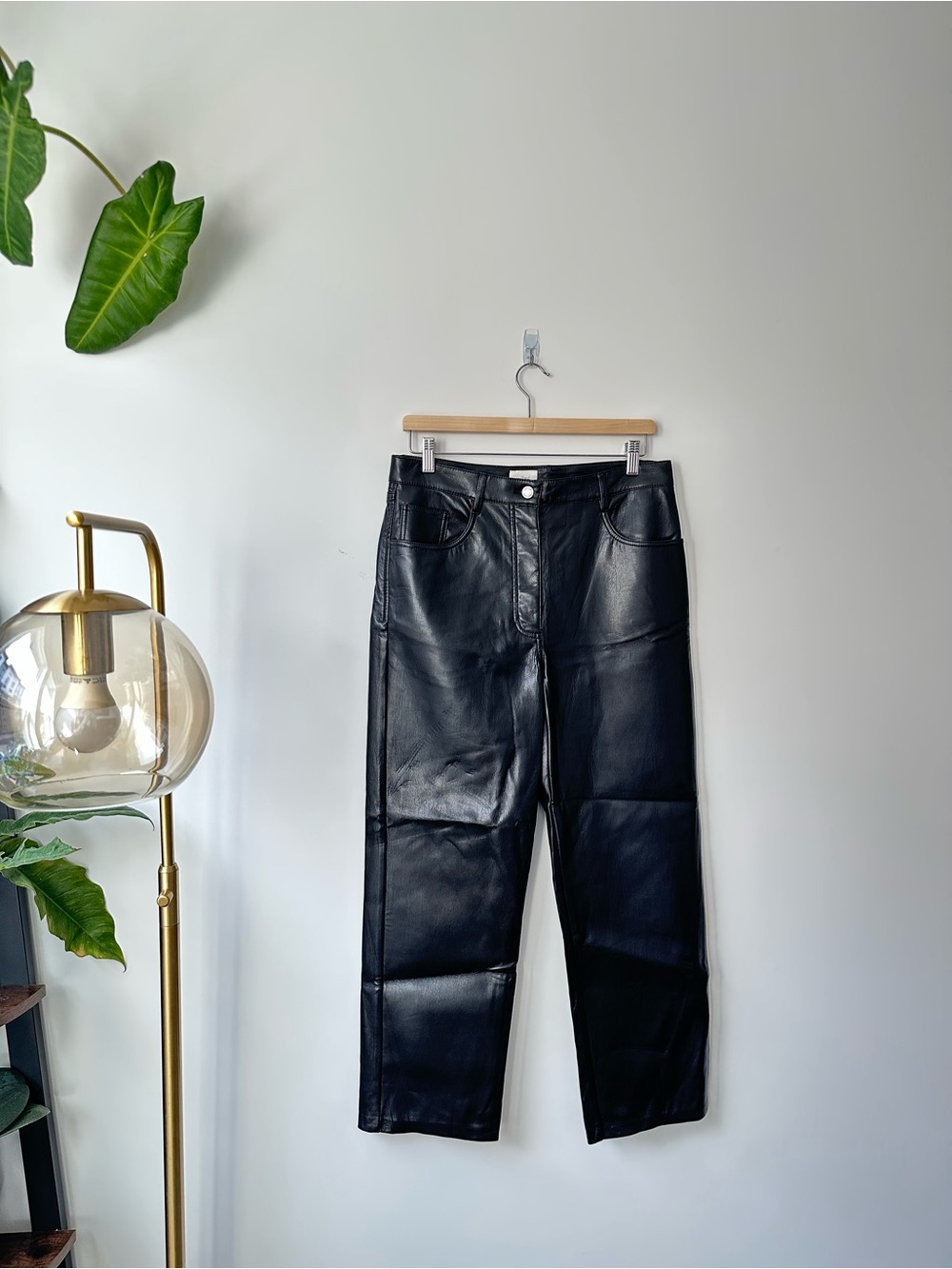 Wilfred Faux Leather Straight-Leg Pants